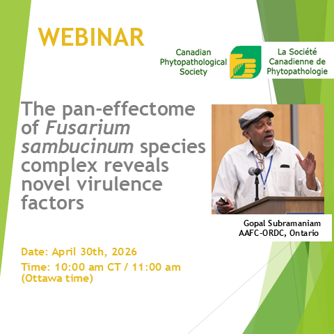 Advertisement for CPS Webinar 'The pan-effectome of Fusarium sambucinum'